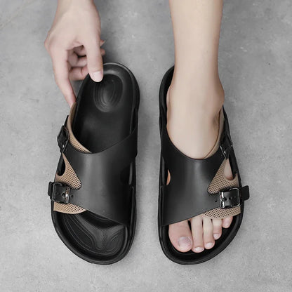Summer Men Casual Sandals Outdoor Climbing Classic Roman Leather Beach Comfortable Trekking Hiking Fishing Fashion Slippers