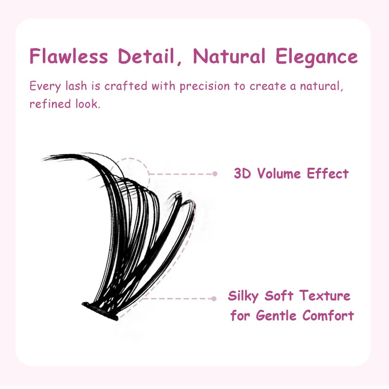 DIYDAY 20P/30P/40P/50P/60P/80P Lash Extension Cluster DIY Glue-free False Lash Clusters home DIY beauty tool eyelash