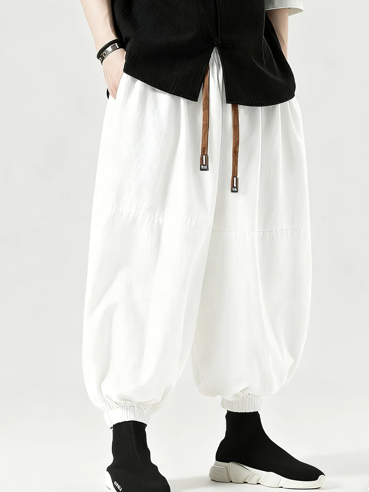 FGKKS Brand New Men Pants Fashion Korean Style Harem Loose Style Cotton Pants Male Outdoor Spring Man Solid Trousers