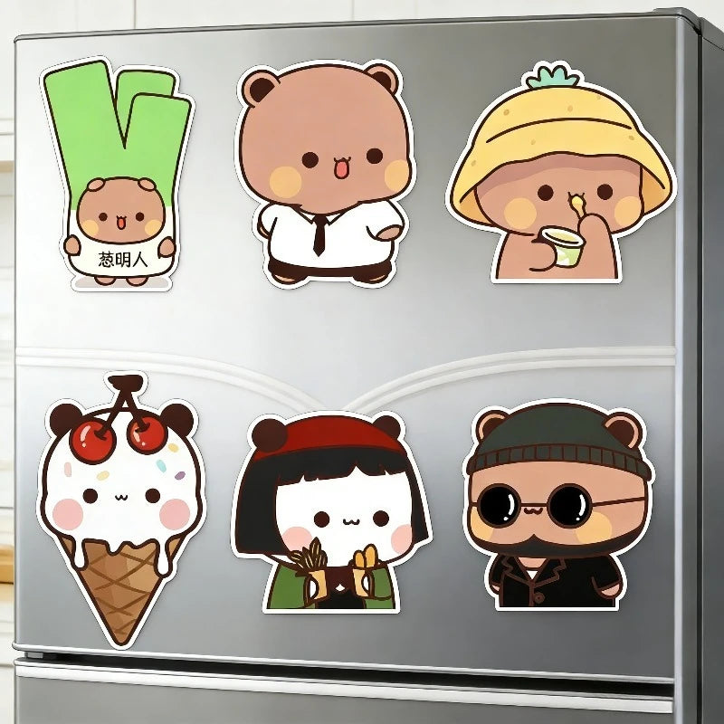 Bubu and Dudu Fridge Magnets Kawaii Panda Yier Refrigerator Magnets Sticker Home Decor Sticker Creative Anime Home Accessories