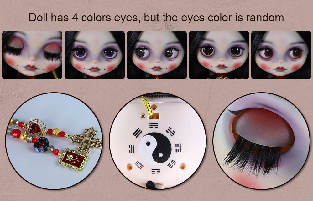 ICY DBS Blyth 1/6 Doll Hand drawn Set Zombie Set Long Eyelash Sleeping Eye Doll Set SD