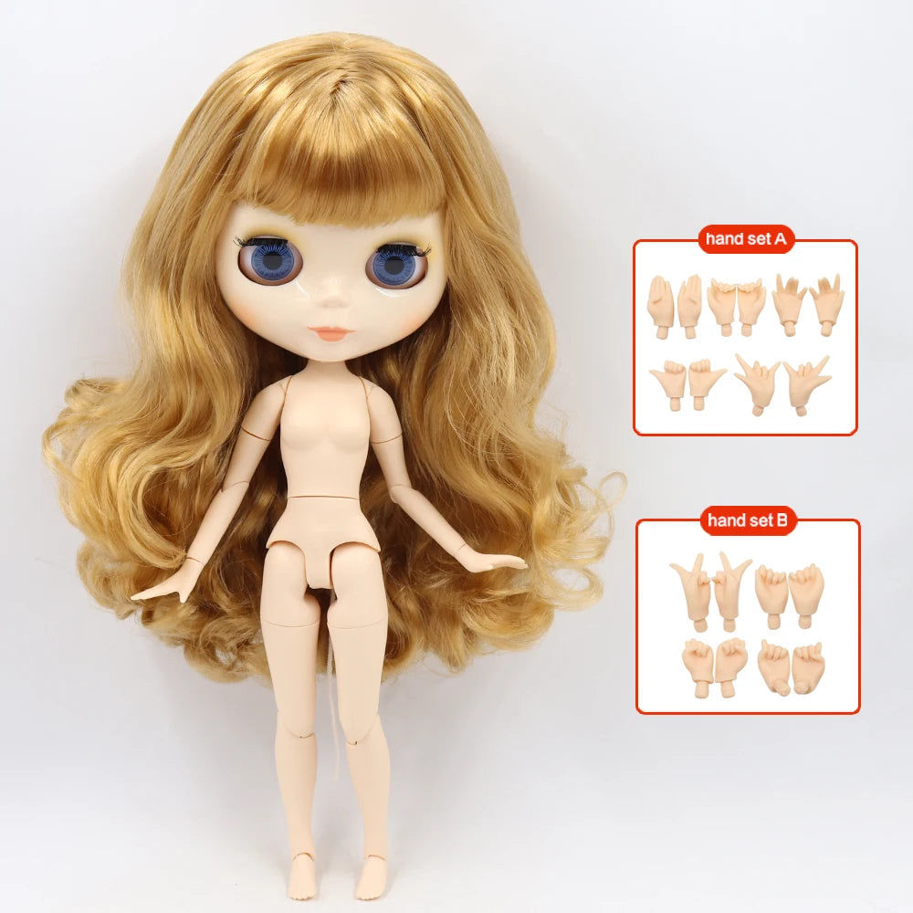 ICY DBS Blyth Doll Joint Body 30CM BJD Toy White Shiny Face and frosted Face with Extra Hands AB and Panel 1/6 DIY Fashion Doll