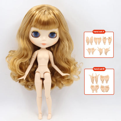 ICY DBS Blyth Doll Joint Body 30CM BJD Toy White Shiny Face and frosted Face with Extra Hands AB and Panel 1/6 DIY Fashion Doll