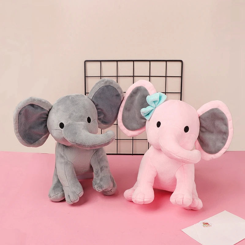 25cm Gray Elephant Stuffed Plush Toys Kawaii Animals Soft Sleeping Stuffed Pillow Doll Plushie for Baby Room Decorative Gifts