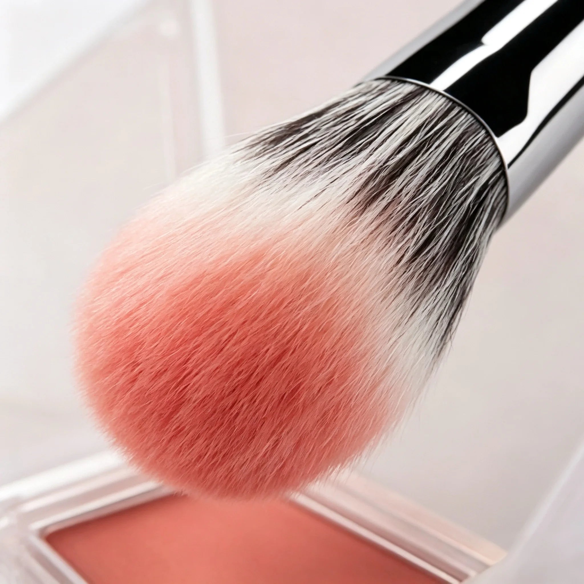 Peach Heart Blush Brush 1/2Pcs Compact Flat Precision Makeup Brush Cosmetic Applicator for Powder Cream & Liquid Blush