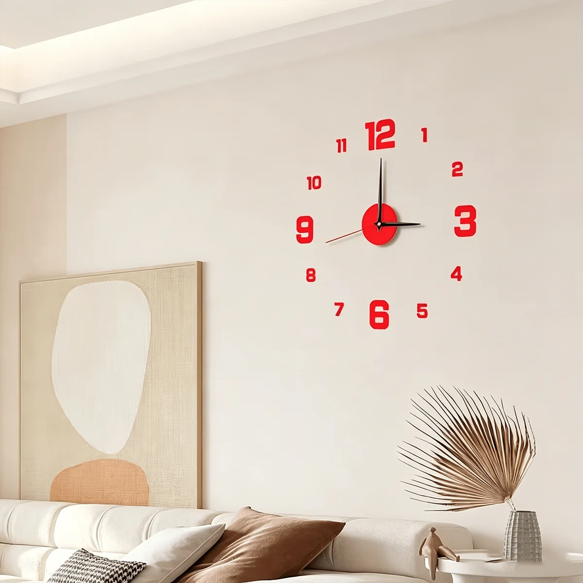 Glow-In-The-Dark DIY Wall Clock Creative Design Mirror Surface Wall Decor Sticker Clock, Minimalist Decorative Clock, Silent Wall Sticker Clock, Living Room Bedroom Wall Sticker Creative Clock (Glow-In-The-Dark Model Only Glo