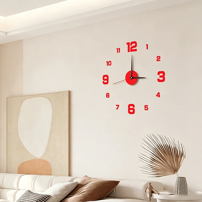 Glow-In-The-Dark DIY Wall Clock Creative Design Mirror Surface Wall Decor Sticker Clock, Minimalist Decorative Clock, Silent Wall Sticker Clock, Living Room Bedroom Wall Sticker Creative Clock (Glow-In-The-Dark Model Only Glo