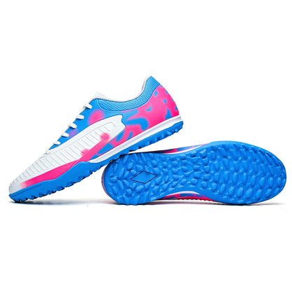Unisex Adult TF Soccer Shoes Air-permeable PU Blended Fabric Dense Rubber Stud Anti-slip Wearproof Artificial Turf Daily Trainin