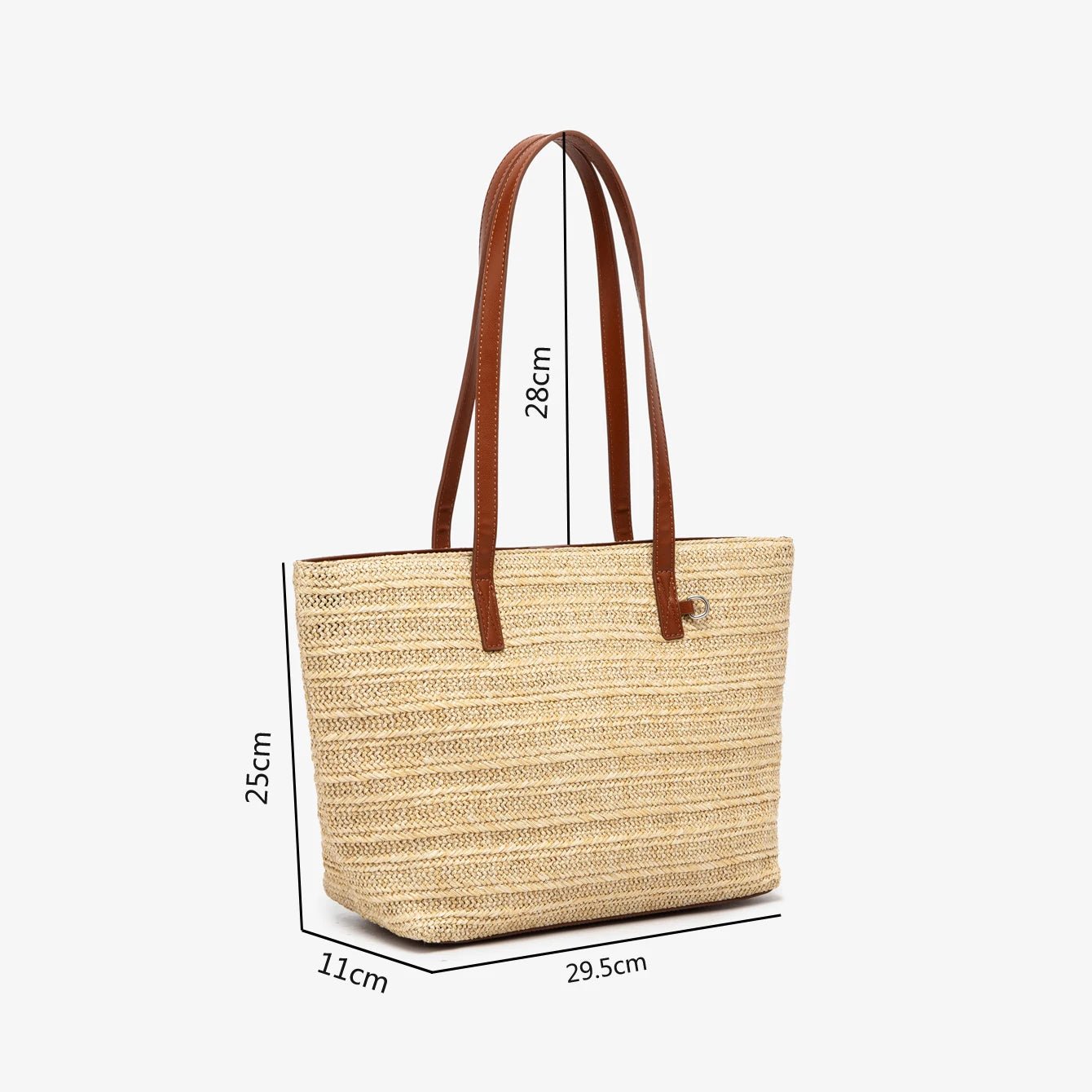 Women's Straw Tote Bag – Large Capacity Beach & Shopper Bag, 2 Colors, 2 Sizes - TRYSHOPPY