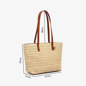 Women's Straw Tote Bag – Large Capacity Beach & Shopper Bag, 2 Colors, 2 Sizes - TRYSHOPPY
