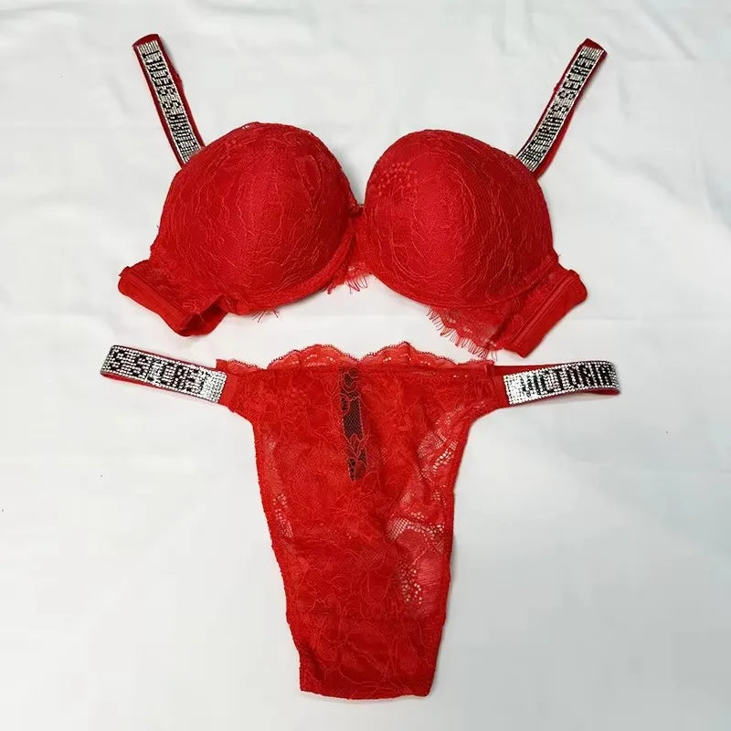 Women's Padded Lace Bra & Panty Set