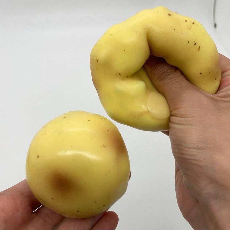 Crunchy Squishy Potato Stress Ball Squeeze Toy Crispy Potato Squishy Fidget Ball Handmade Round Blocks Filled ASMR for Adult