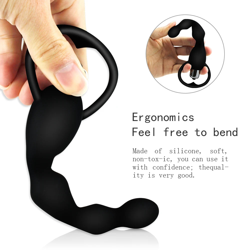 Long Anal Vibrator Butt Plug Silicone Vibrating Anal Beads Gay Toy Male Prostate Massage Sex Toys for Women Men Adult Products