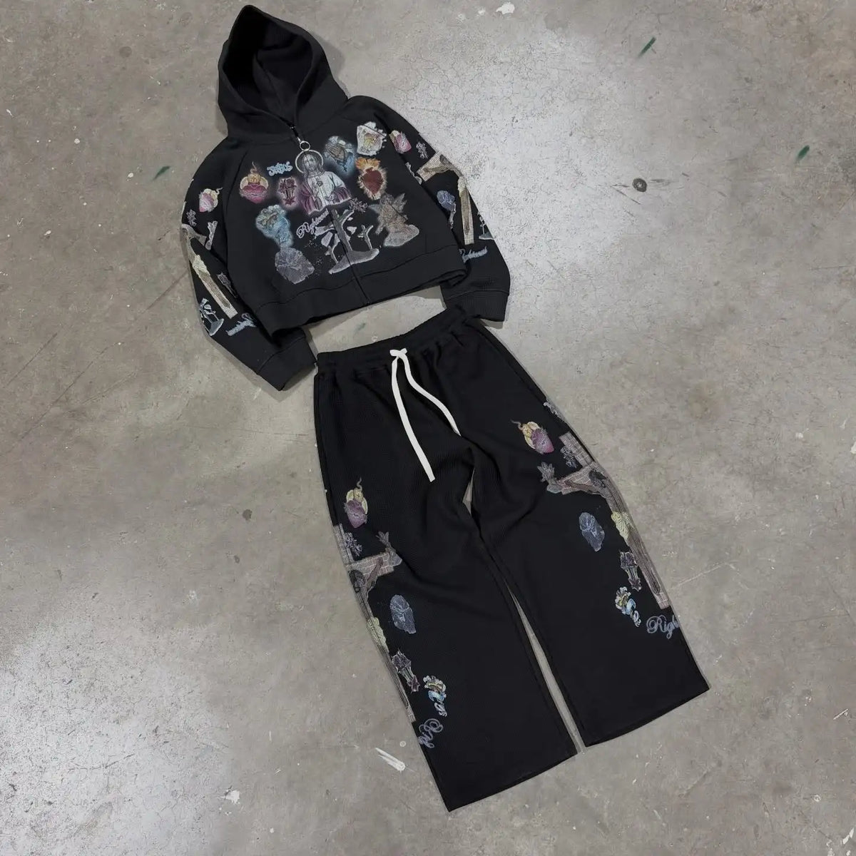 Y2K Graphic Zip-Up Hoodie