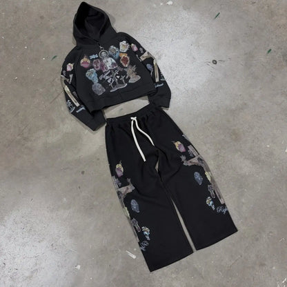 Y2K Graphic Zip-Up Hoodie