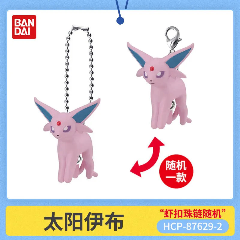 Bandai Pokemon Eevee Gashapon Figure Keychain Volume 13 Pendant Leafeon Glaceon Espeon Umbreon Bag Charm For Anime Collectors