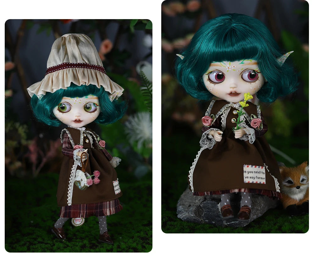 ICY DBS Blyth 1/6 Doll Elf Ear Hand-painted Set Doll Long Eyelash Sleep Doll White Skin Set Gift Toy SD