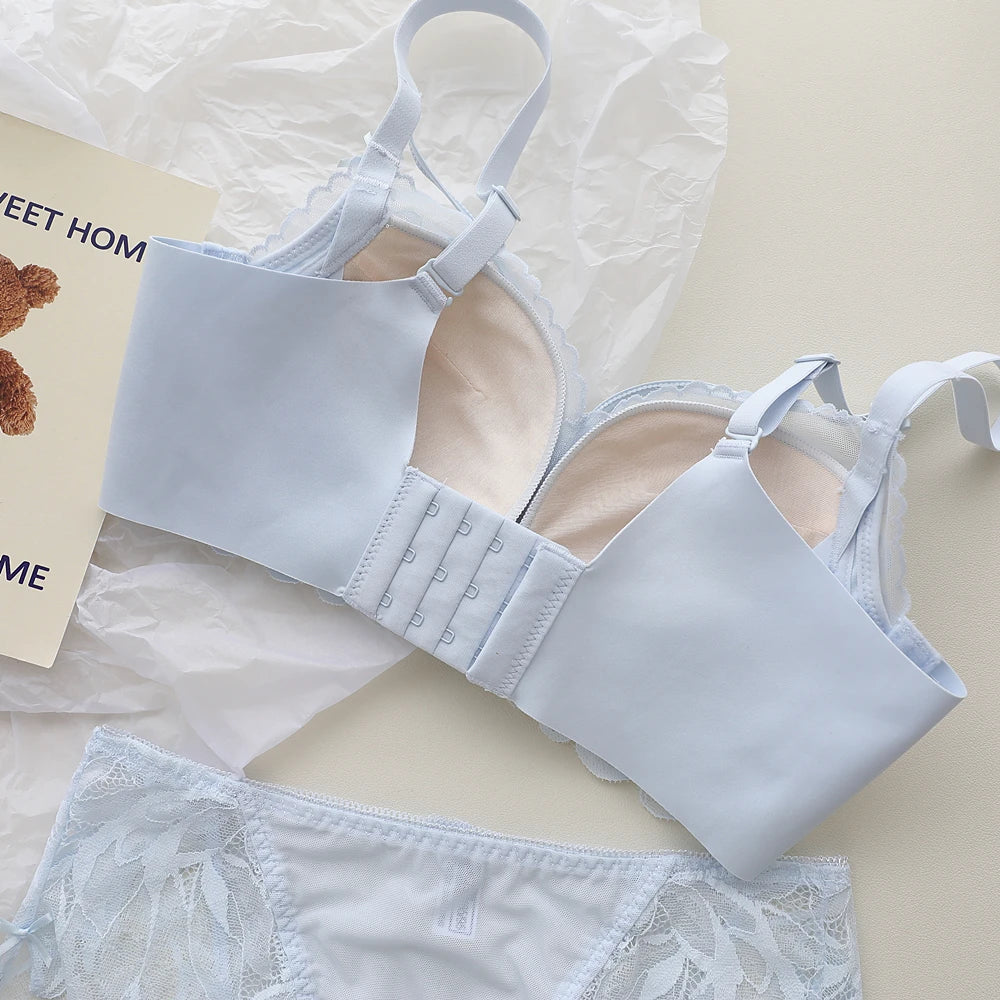 Sexy Lace Lingerie Women's Small Breasts Gathered to Show Large Without Steel Ring Underwear Anti-Sagging Breasts Bra