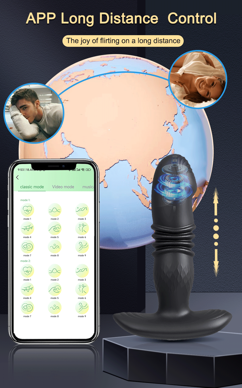 App-Controlled Telescopic Anal Massager