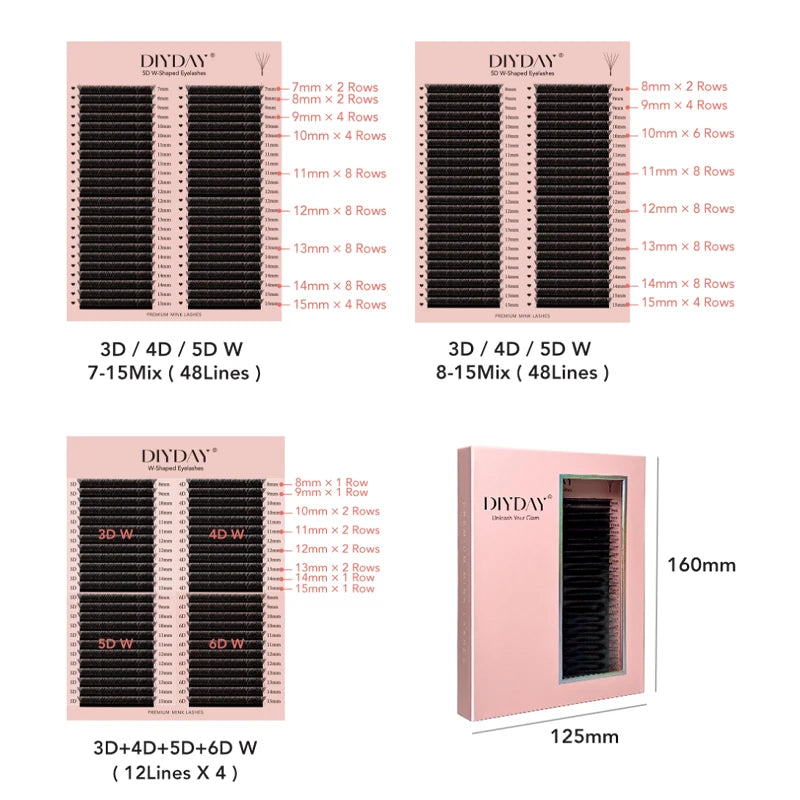 48-Row W-Shape Premade Lash Extensions