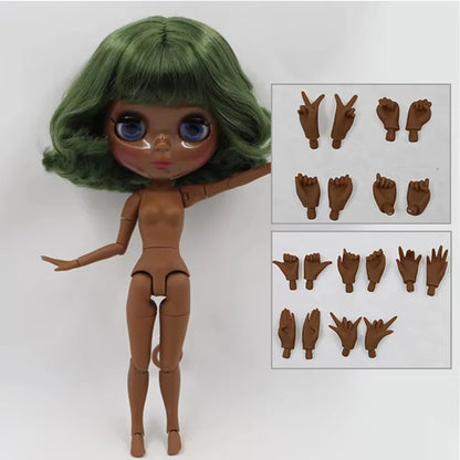 ICY DBS Blyth Doll Toy blyth doll joint body super black skin bjd 30cm doll for DIY custom doll anime girls