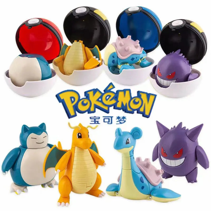 New Pokemon Figures Toys Variant Ball Model Pikachu Gengar Pokeball Dragonite Snorlax  Action Figure Lapras Pocket Monsters Toy