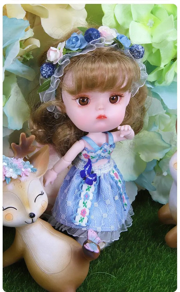 ICY DBS 1/8 BJD Dream Fairy Dudu Doll with Mechanical Makeup Clothing and Shoes—16 cm SD Anime Style