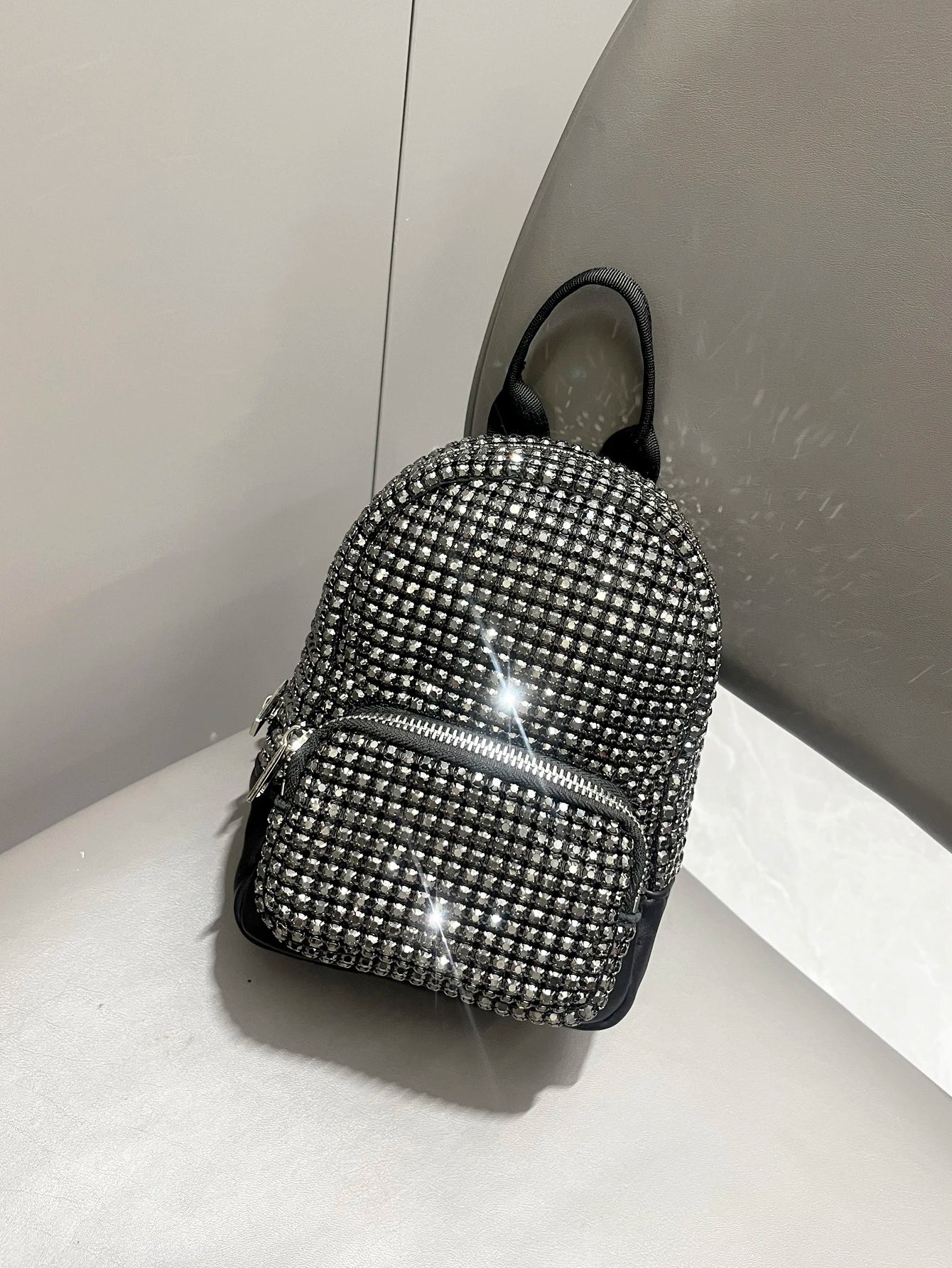 Women's Crystal Rhinestone Metallic Backpack – Mini Size, 4 Colors - TRYSHOPPY