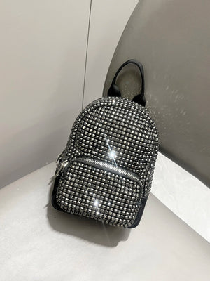 Women's Crystal Rhinestone Metallic Backpack – Mini Size, 4 Colors - TRYSHOPPY