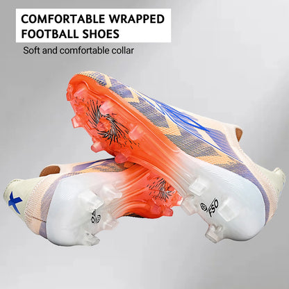 Professional Match Adult AG FG Soccer Cleats Textured PU Upper High-friction TPU Stud Anti-slip Boost Ball Control For Grass