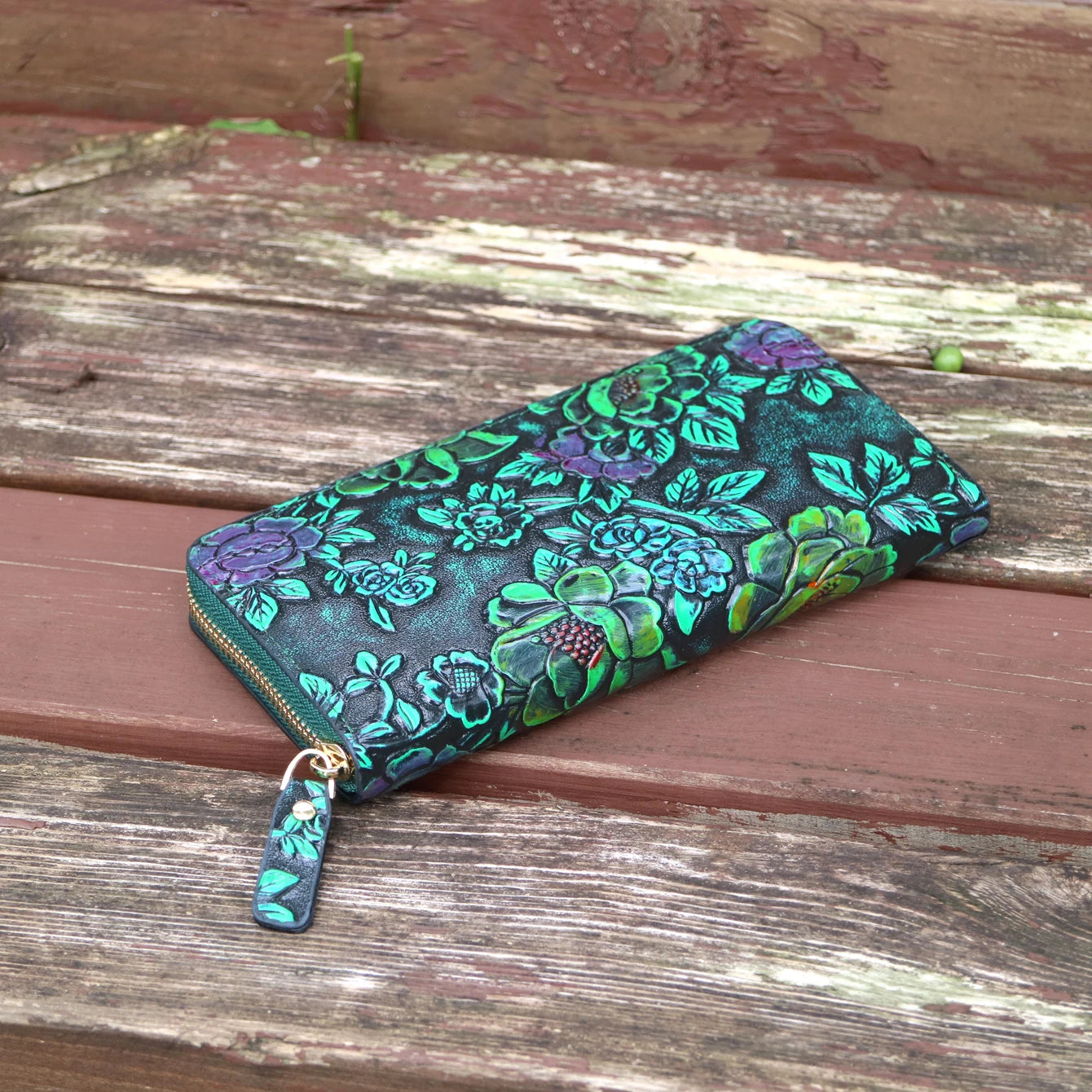 Women's Floral PU Leather Long Wallet – Large Capacity Card Holder & Coin Purse, 8 Styles - TRYSHOPPY
