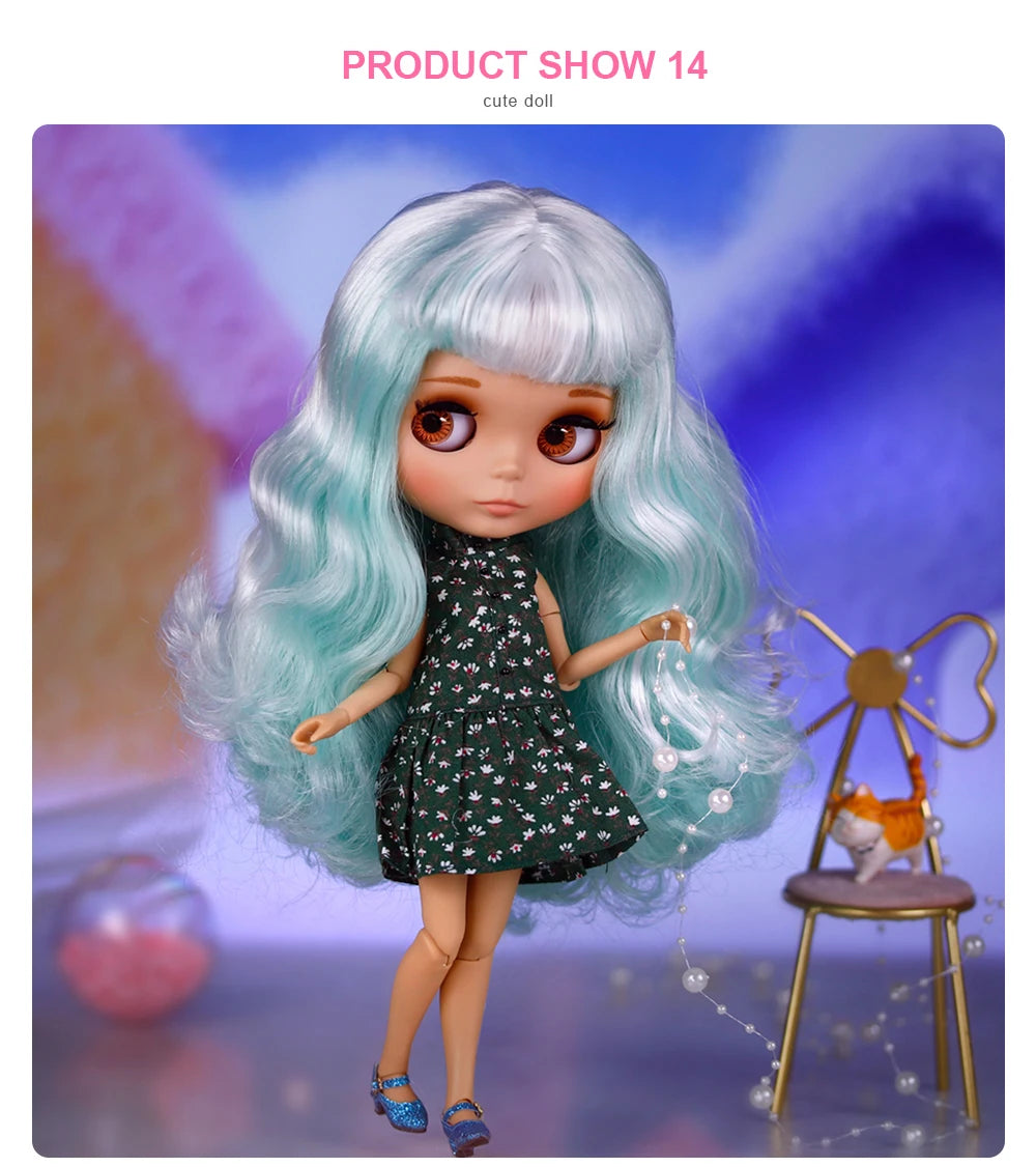 ICY DBS Blyth Doll BJD Joint Body tan Skin Matte Face New face Set Doll 1/6 30cm Gift Anime SD