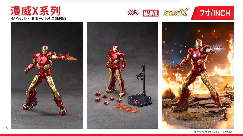 Marvel ZD Toys Iron Man Figure MK3 MK4 MK85 MK42 MK18 MK19 Spider-Man PS4 Iron Spider Action Figure Collections Gift