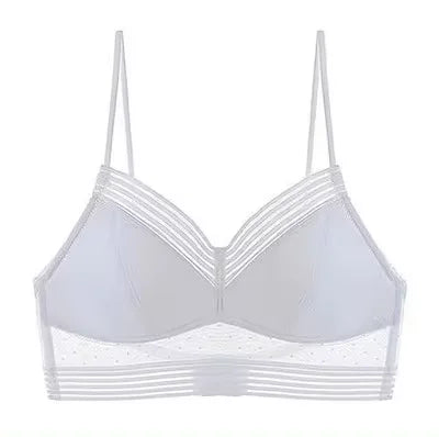 U-Shaped Backless Beautiful and sexy Bra Plus Size Lace Bra, Women's Invisible No Steel Ring Fashion Triangle Cup Bra