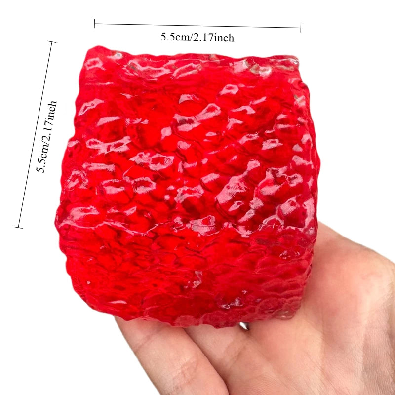 Squishy Ice Skin Maltose Fidget Toy Shiny Square Stress Relief Squeeze Toy Soft Cube Slow Rebound Toy for Friend Festival Gifts