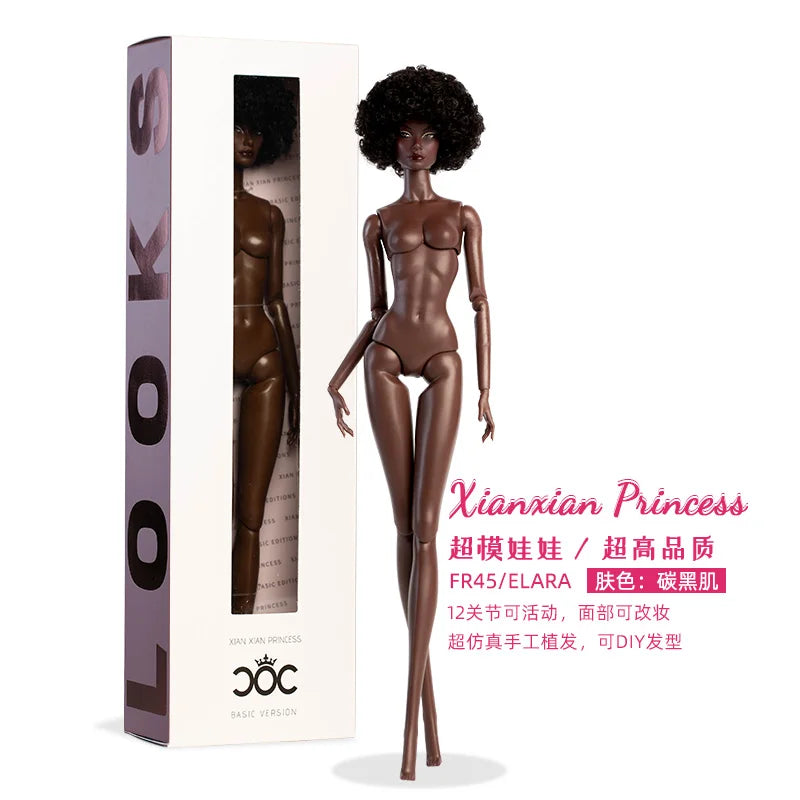 Xianxian new Supermodel doll  / 32cm nude naked doll with normal skin blond hair / 12 joint movable body + head / 1/6 doll toy