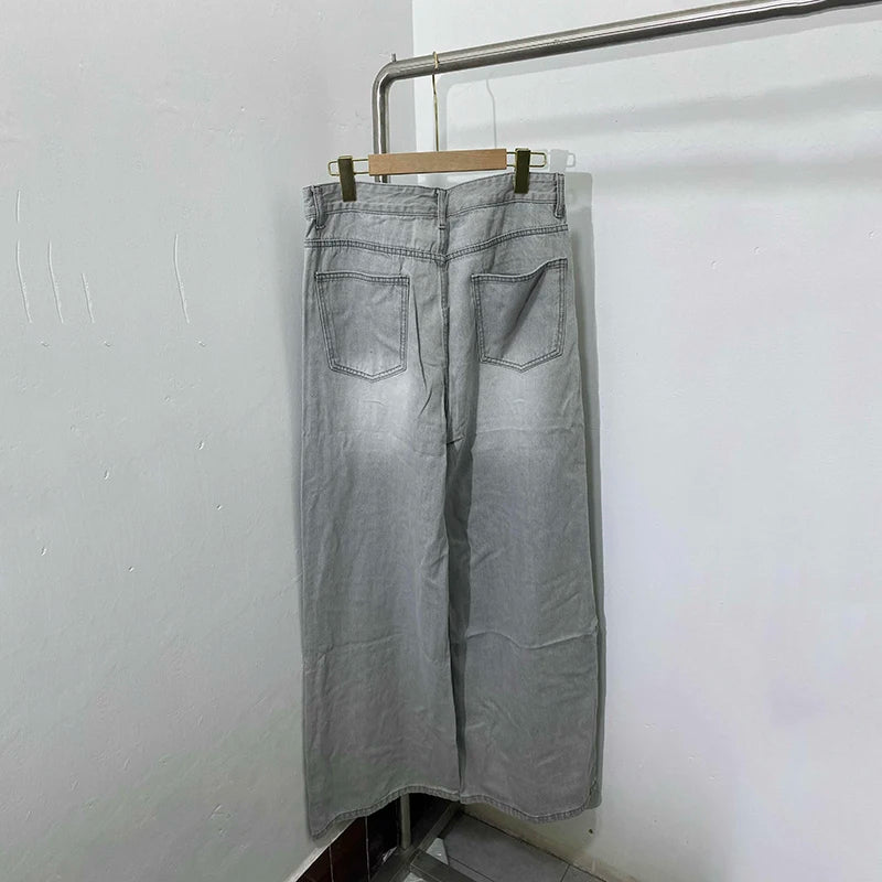IEFB Straight Male Jeans Vintage Men's Denim Pants Tie-dyed Design Wide Leg Trousers Spring New Stylish Men Clothing 9C4276