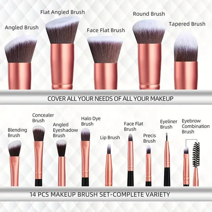 Professional 3/14/16Pcs Makeup Brushes Set Soft Fluffy Eye Shadow Foundation Concealer Blending Blush Brushes Women Beauty Tools