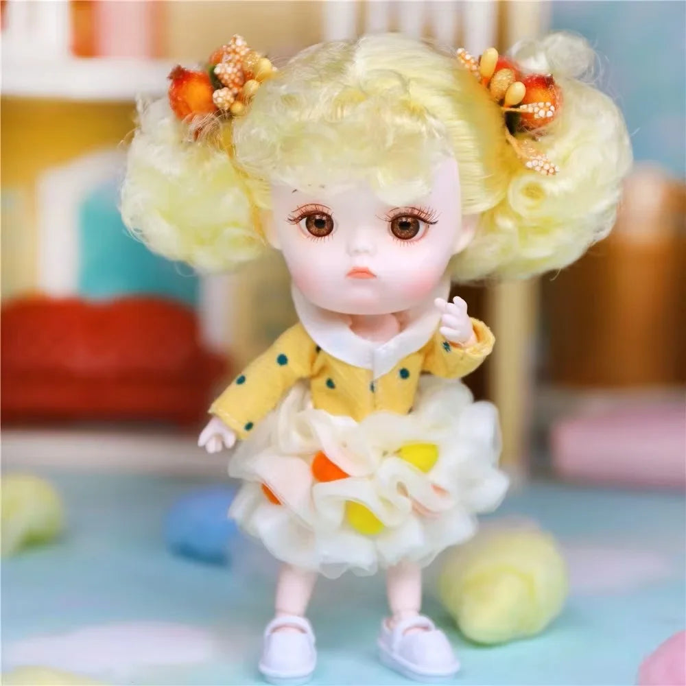 ICY DBS 1/8 BJD Dream Fairy Dudu Doll with Mechanical Makeup Clothing and Shoes—16 cm SD Anime Style