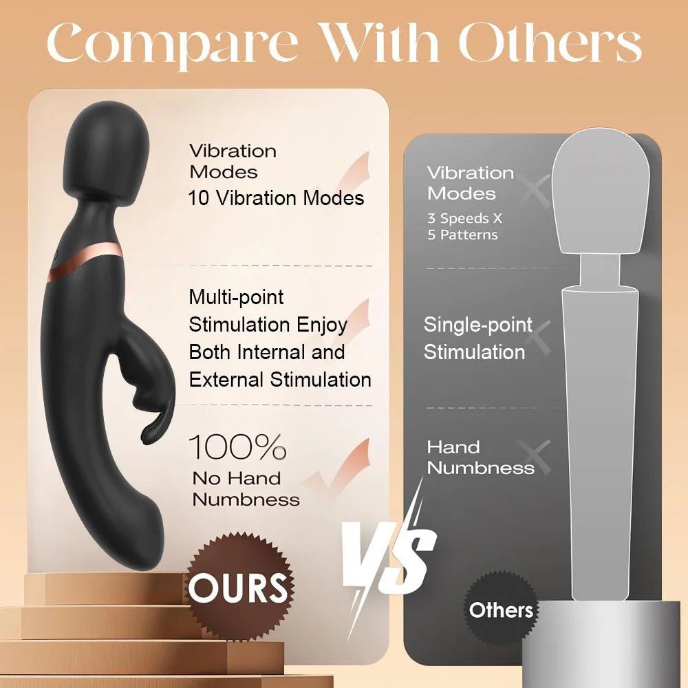 Powerful  Rabbit Vibrator for Women Clitoris Stimulate Massage Plug G Spot Vagina Female Masturbator Sex Toys for Adult 18
