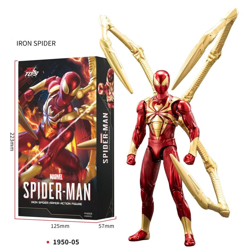 ZD Toy Spider Man No Way Home Marvel legends 1/10 Peter Parker Gold Black Red Model Action Figure Adult Collectible Toy