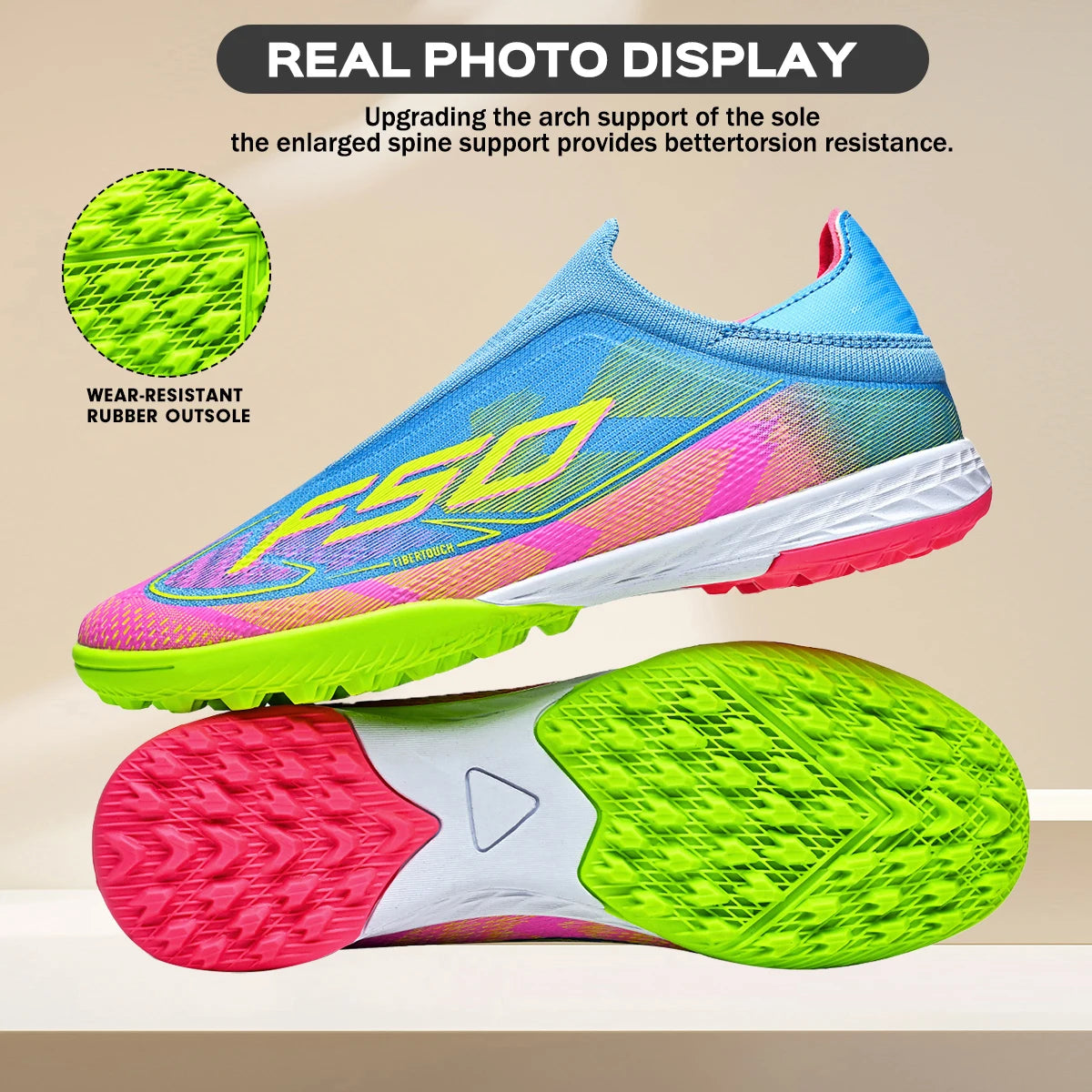 Cost-effective TF Football Boots PU Blend Upper Dense Rubber Stud Anti-slip Durable Budget Turf Football Footwear