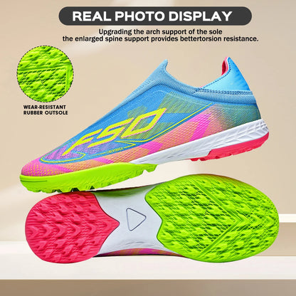 Cost-effective TF Football Boots PU Blend Upper Dense Rubber Stud Anti-slip Durable Budget Turf Football Footwear
