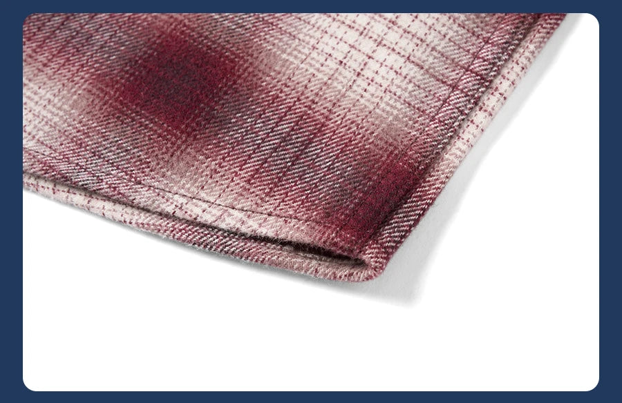 SIMWOOD High Standard 2026 Spring New Oversize 270gsm Wool Blend Plaid Shirts Men Warm Vintage Shirt