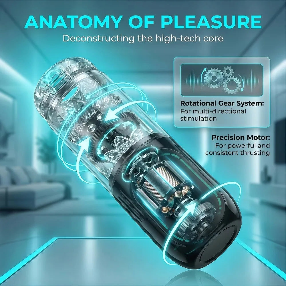 Telescopic Rotation Masturbator Cup Vagina Masturbation Blowjob Adults Sex Toys for Men Male Piston Automatic Mastubator