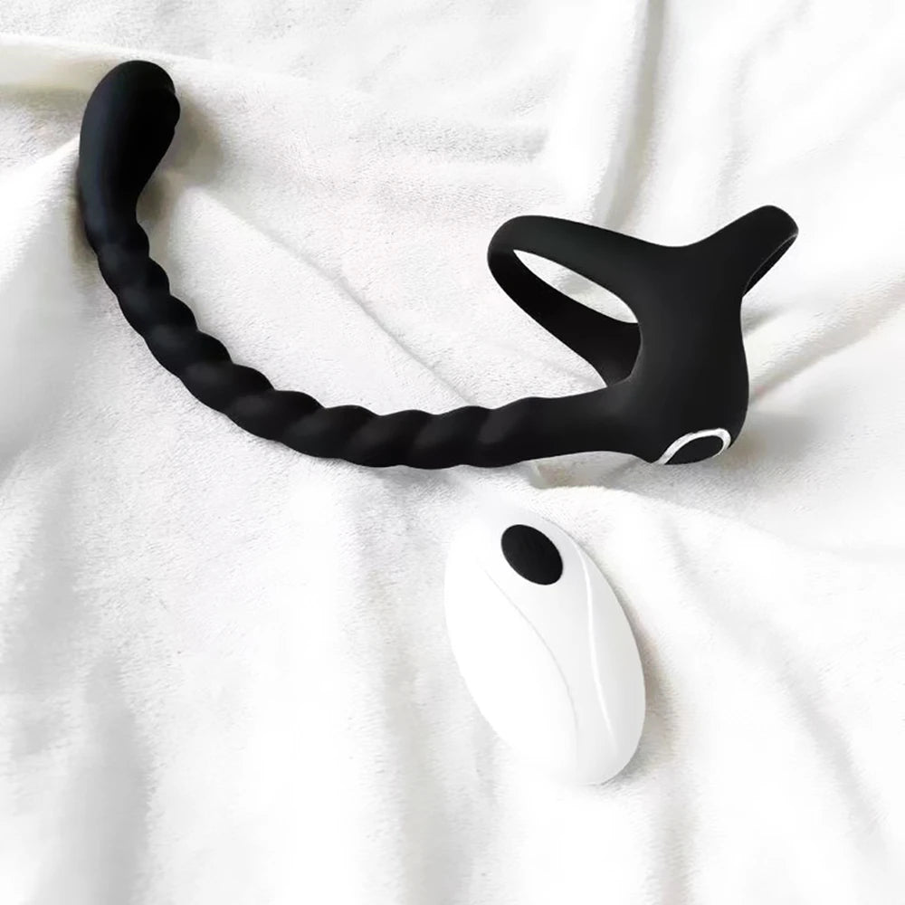 Prostate Massager Cock Ring Vibrators for Men Adult Sex Toy for Men Vibrating Cock Ring Stimulator Remote Control Anal Butt Plug