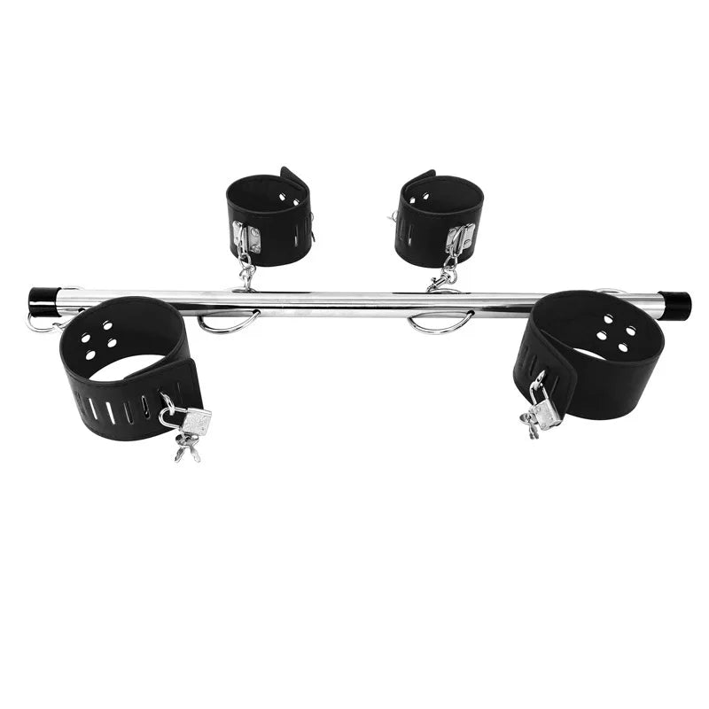 BDSM Bondage Set Stainless Steel Sex Slave Handcuffs Ankle Cuffs Fetish Restraints Sex Toys for Couples