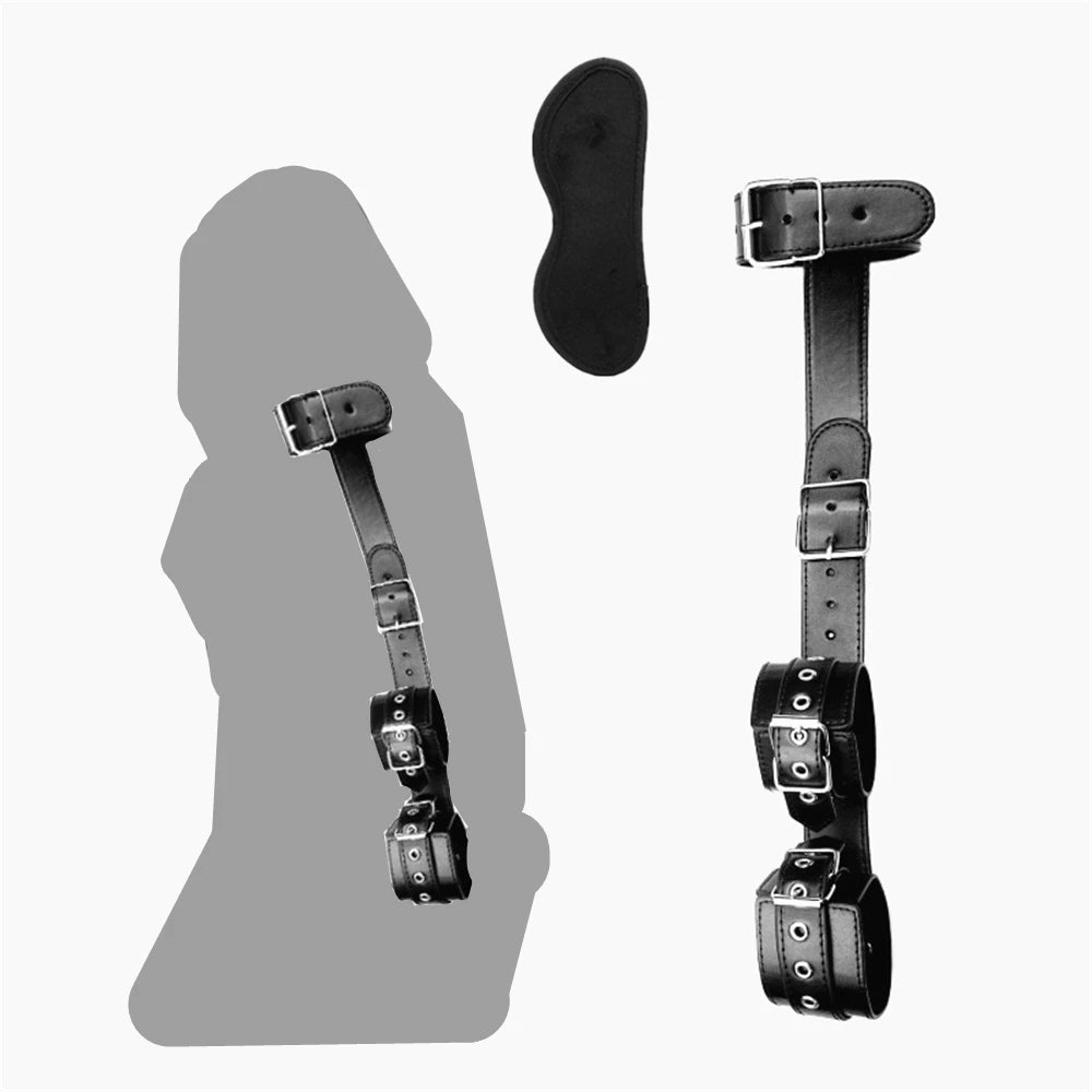 Sex Toys For Woman Couples Handcuffs Set BDSM Bondage Gear Bed Restraints Rope Strap Adult Game Wrists Neck Cuffs & Eye Mask