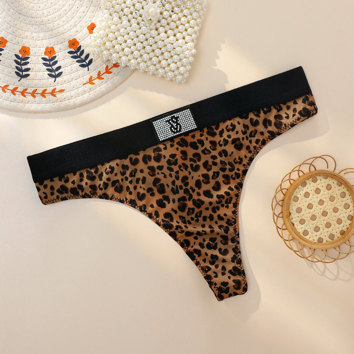 Women's High-Waist Lace Thong Panties