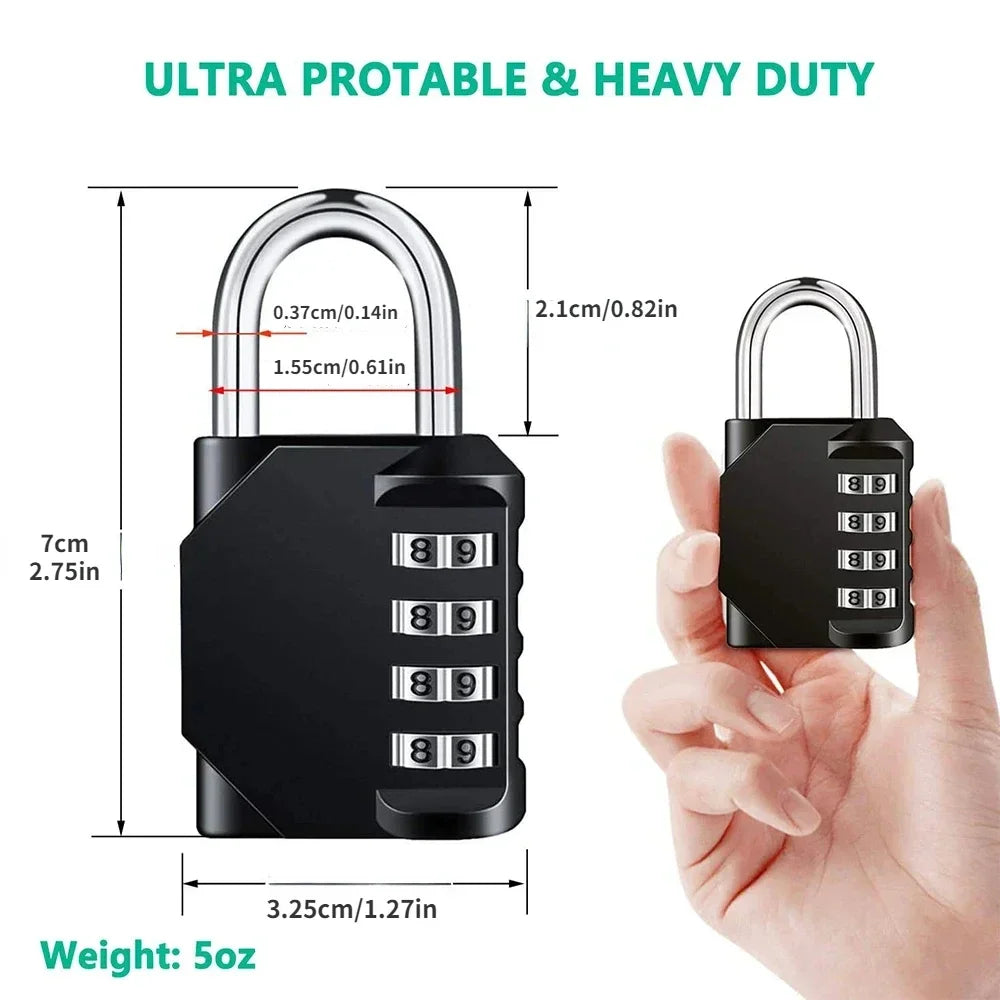 1pc Combination Lock Resettable 4 Digit Padlock with Combination Waterproof and Heavy Duty Combination Padlock Outdoor Indoor
